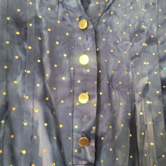 Cocomo Unique Vintage Sequined Top Size Petite XL in Blue - Picture 5 of 13